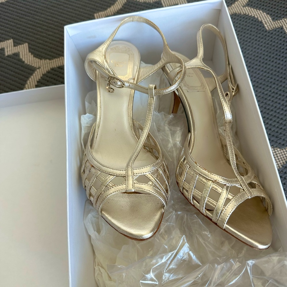 Dior gold heels